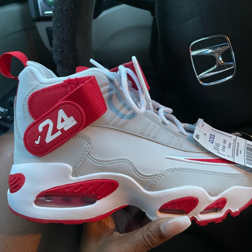 Nike White and Red Retro Sneakers